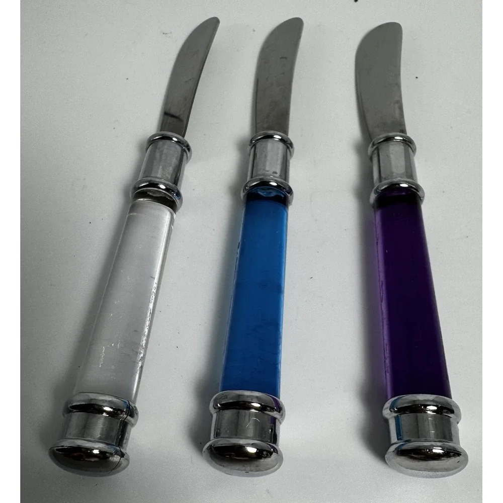 Gourmet Cheese/Butter Spreaders,‎ Stainless Steel, Colored Transparent